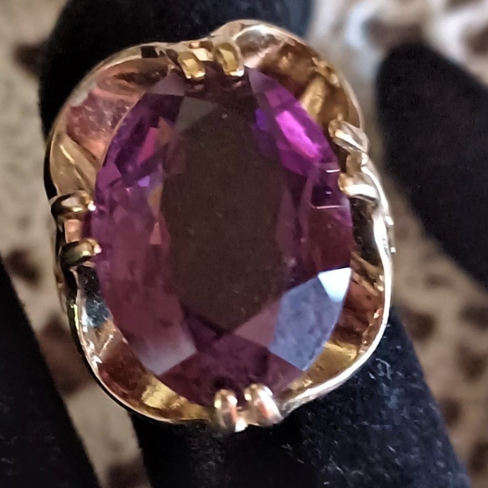 18K HGE Amethyst (Amethyst colored?) Ring size 5 - NEW LOWER PRICE!! - Picture 5 of 6